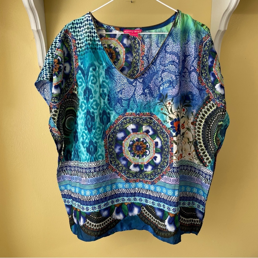 Sunny Leigh Blue Blouse Elegant Top